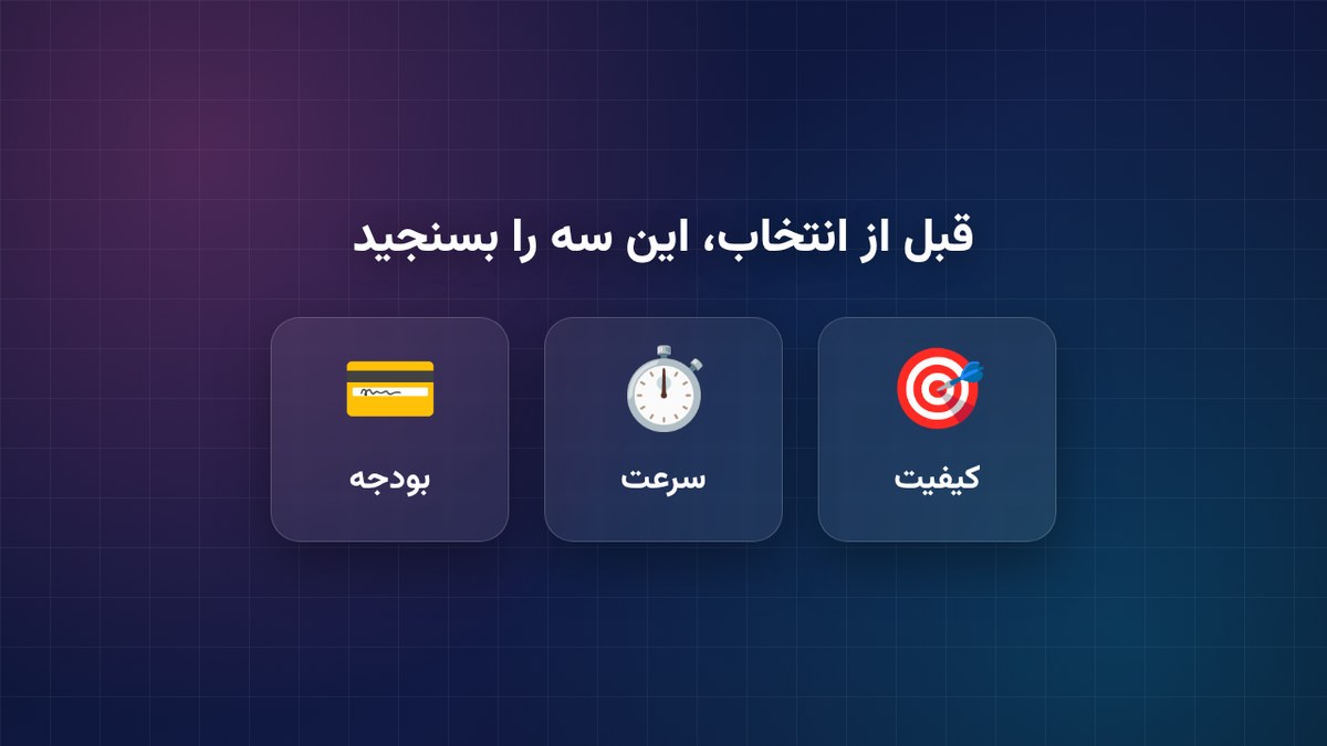 سه معیار انتخاب بهترین هوش مصنوعی یعنی کیفیت، سرعت و بودجه