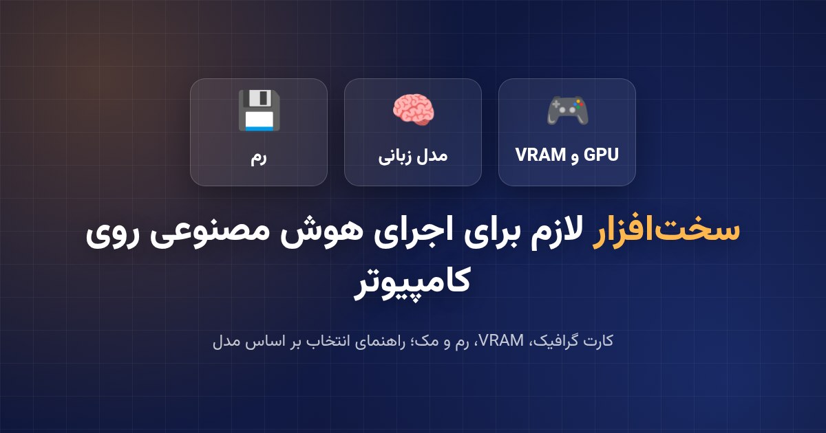 برای اجرای مدل زبانی روی کامپیوتر چه سخت‌افزاری لازم است؟ (GPU، VRAM، رم)